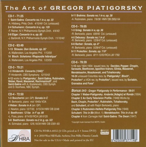 Gregor Piatigorsky - The Art of Gregor Piatigorsky (2010)