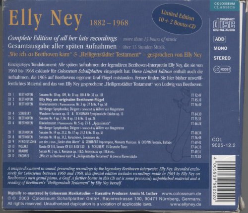 Elly Ney - Complete Edition of All Her Late Recordings (2003)