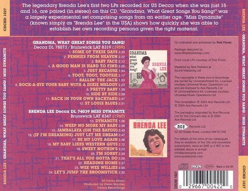 Brenda Lee - Grandma What Great Songs You Sang! & Miss Dynamite (Reissue) (1959-60/2004)