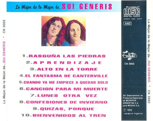 Sui Generis - Lo Mejor De Lo Mejor De Sui Generis (Reissue) (1981/1992)