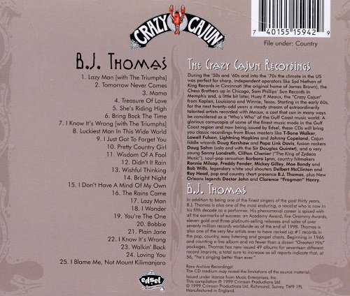 B.J. Thomas ‎– Texas Singer Deluxe (The Crazy Cajun Recordings) (1999)