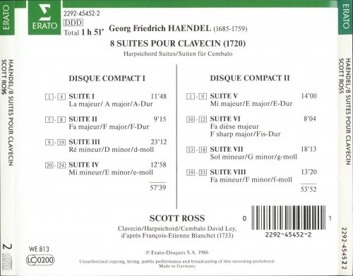 Scott Ross - Handel: 8 Suites Pour Clavecin (1720) (1989)
