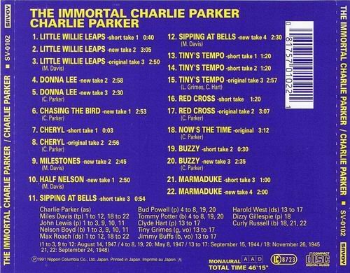 Charlie Parker - The Immortal Charlie Parker (1991)