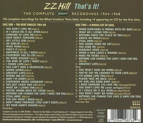 Z.Z. Hill - That's It! The Complete Kent Recordings 1964-1968 (2018)