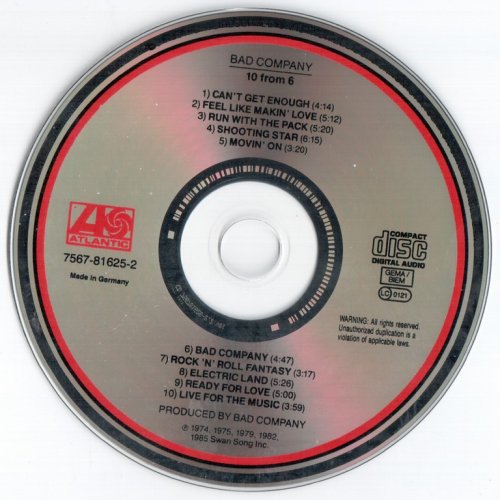 Bad Company - 10 From 6 (1985) CD-Rip