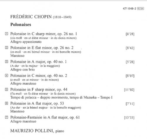 Maurizio Pollini - Chopin: Polonaises (1976) [2010 SACD]
