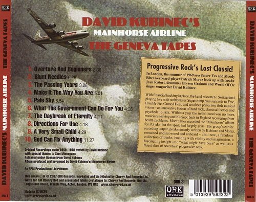 David Kubinec's Mainhorse Airline - The Geneva Tapes (Reissue) (1969-70/2007)