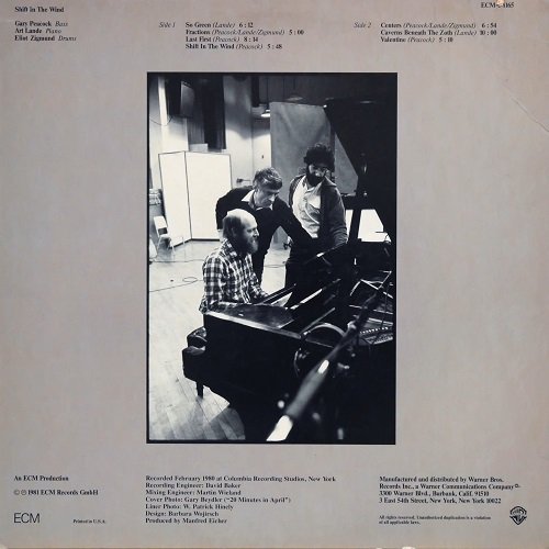 Art Lande / Gary Peacock / Eliot Zigmund - Shift In The Wind (1980) [Vinyl]
