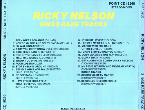 Ricky Nelson - Sings Rare Tracks (1995)