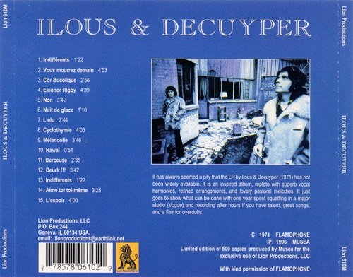 Ilous & Decuyper - Ilous & Decuyper (Reissue) (1971/2006)