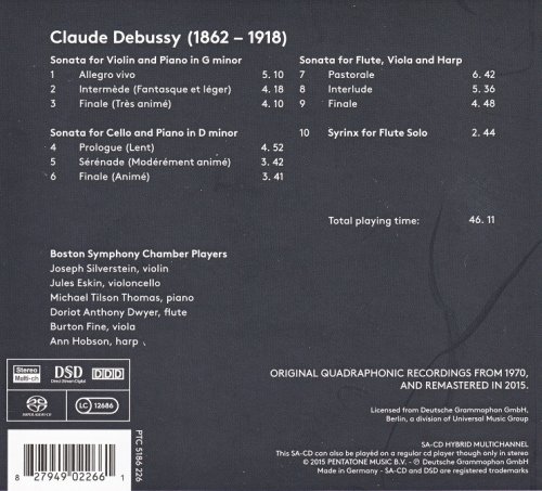 Boston Symphony Chamber Players - Debussy: Sonata for Violin and Piano (1970) [2015 SACD]