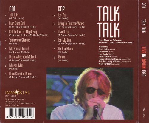 Talk Talk - Live in Spain 1986 (2012)
