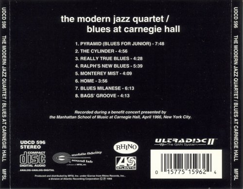 The Modern Jazz Quartet - Blues At Carnegie Hall (1966) [1994]