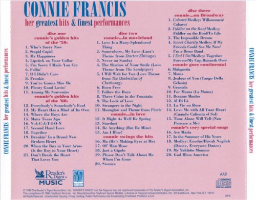 Connie Francis - Her Greatest Hits & Finest Performances (3 Box set) (1996)