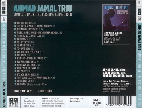 Ahmad Jamal Trio - Complete Live At The Pershing Lounge 1958 (2007)