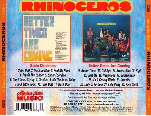 Rhinoceros - Satin Chickens / Better Times Are Coming (Reissue) (1969-70/2003)