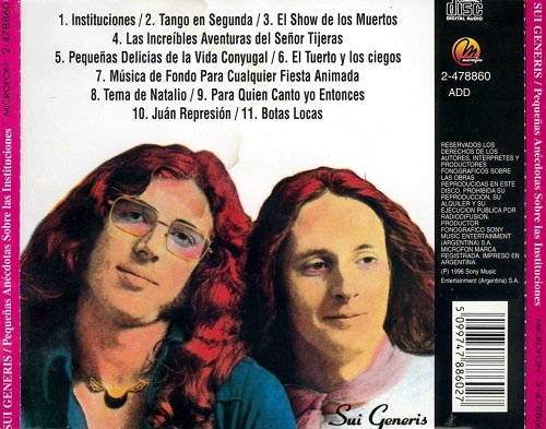 Sui Generis - Pequenas Anecdotas Sobre Las Instituciones (Reissue) (1974/1996)