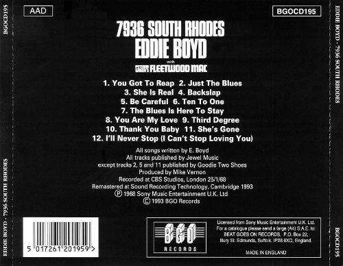 Eddie Boyd (with Peter Green's Fleetwood Mac) - 7936 South Rhodes (1993)