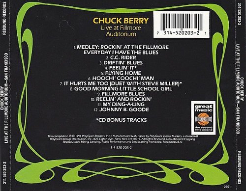 Chuck Berry - Live At The Fillmore Auditorium (Reissue) (1967/1994)