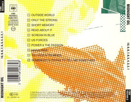 Midnight Oil - 10, 9, 8, 7, 6, 5, 4, 3, 2, 1 (Reissue) (1982/1988)