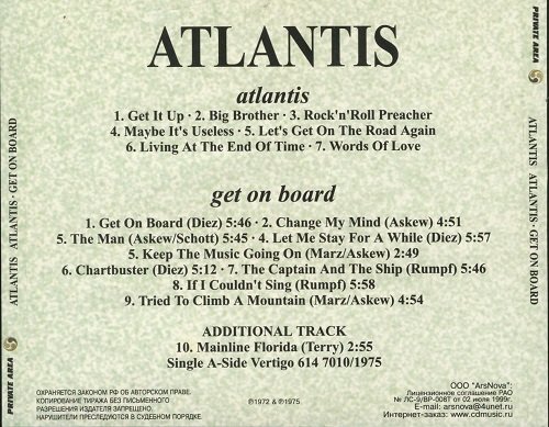 Atlantis - Atlantis / Get On Board (1972-75/1999)