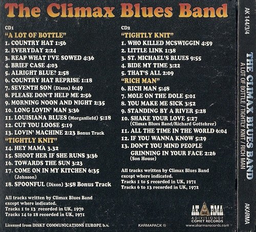 The Climax Blues Band - A Lot Of Bottle / Tightly Knit / Rich Man (Reissue, Remastered) (1970-72/2004)