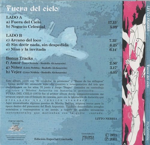 Litto Nebbia - Fuera del Cielo (Reissue) (1975/2003)