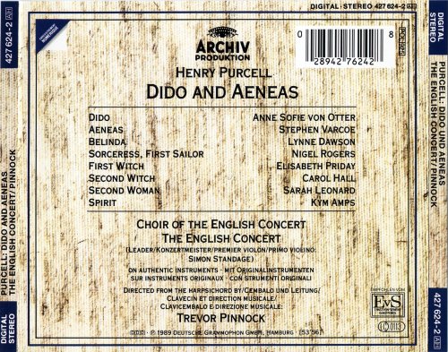 Anne Sofie von Otter, Stephen Varcoe, Trevor Pinnock - Purcell: Dido and Aeneas (1989)