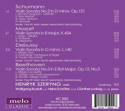 Henryk Szeryng - Plays Schumann, Mozart, Debussy and Beethoven (2014)