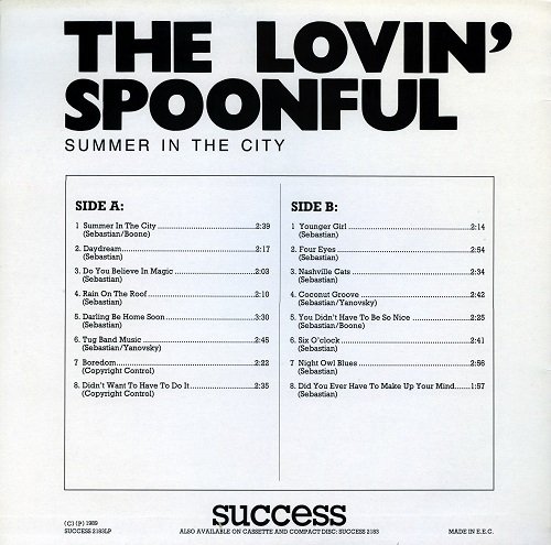 The Lovin' Spoonful ‎– Summer In The City (1989) Vinyl