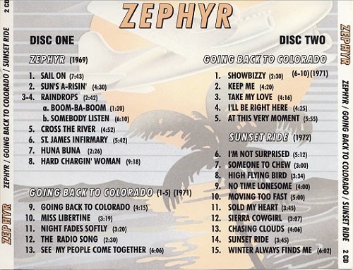 Zephyr - Zephyr / Zephyr Going Back To Colorado / Sunset Ride (Reissue) (1969-72/2010)