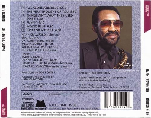 Hank Crawford - Indigo Blue (1983)  CD Rip