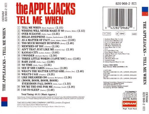 The Applejacks - Tell Me When (Reissue) (1964/1990)
