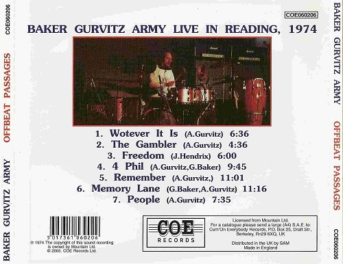 Baker Gurvitz Army - Offbeat Passages (Reissue) (1974/2005)