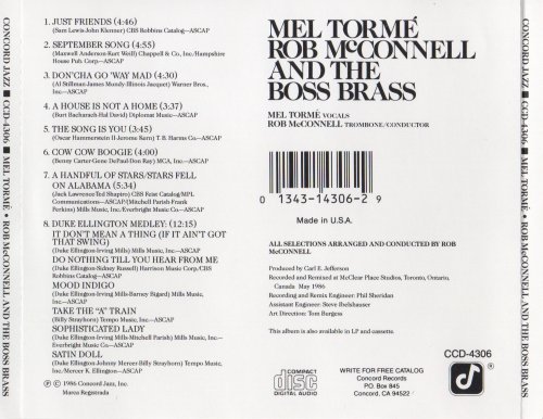 Mel Torme - Mel Torme, Rob McConnell and the Boss Brass (1986)