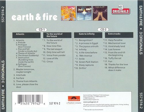 Earth and Fire - 3 Originals (Reissue, Remastered) (1973-77/1998)