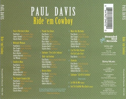 Paul Davis - Ride 'Em Cowboy (Reissue, Remastered) (1974/2009)