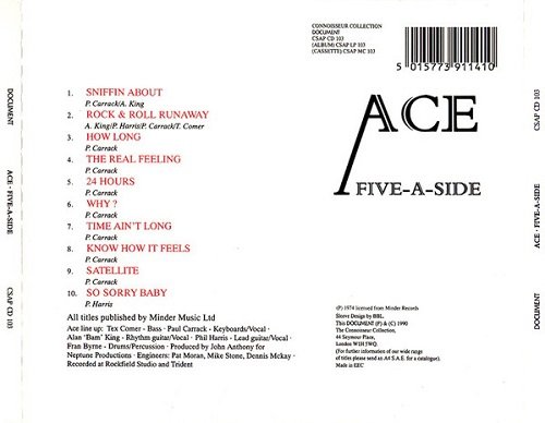 Ace feat. Paul Carrack - Five-A-Side (Reissue) (1974/1990)