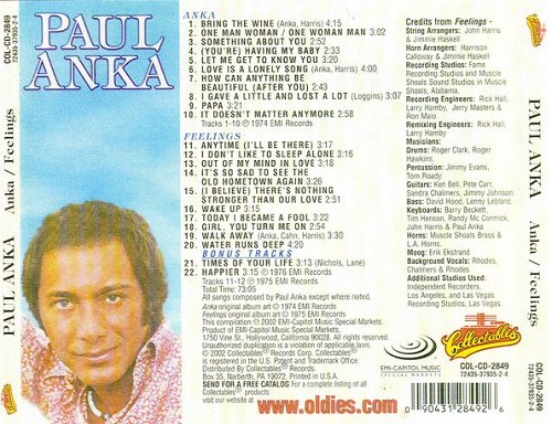 Paul Anka - Anka / Feelings (Reissue) (1974-75/2002)