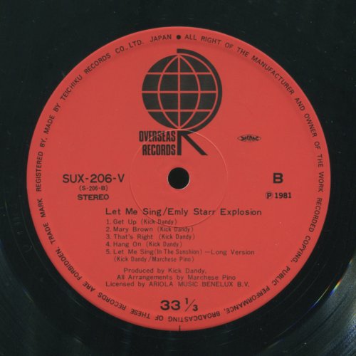 Emly Starr Explosion - Let Me Sing (1981) LP