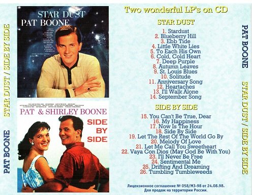 Pat Boone - Star Dust / Side by Side (Reissue) (1958/1959)