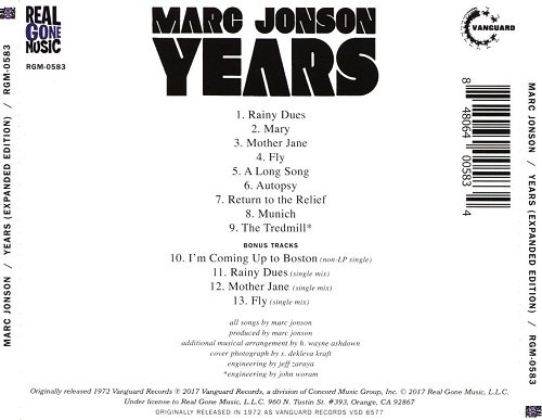 Marc Jonson - Years (Remastered, Expanded Edition) (1972/2017)