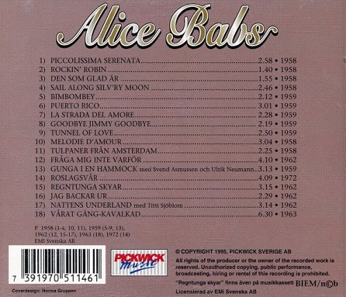 Alice Babs - Regntunga Skyar (Reissue) (1995)