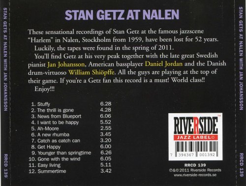 Stan Getz With Jan Johansson ‎- Stan Getz At Nalen: Live In The Swedish Harlem (2011)