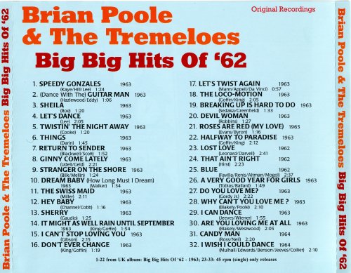 Brian Poole & The Tremeloes - Big Big hits Of '62: Anthology Vol 1 (1995)