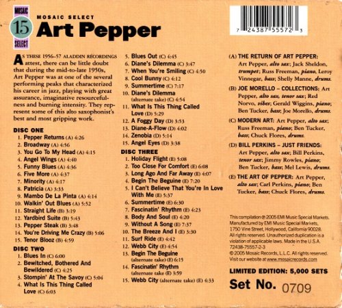 Art Pepper - Mosaic Select (2005)