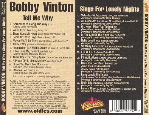 Bobby Vinton - Tell Me Why / Songs For Lonely Nights (Reissue) (2001)