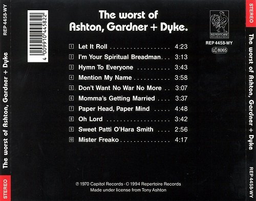 Ashton, Gardner & Dyke - The Worst of Ashton, Gardner & Dyke (Reissue) (1970/1994)