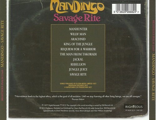 Mandingo - Savage Rite (Reissue, Remastered) (1977/2012)