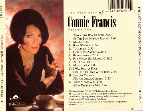 Connie Francis - The Very Best Of Connie Francis Volume Two (Reissue) (1987)